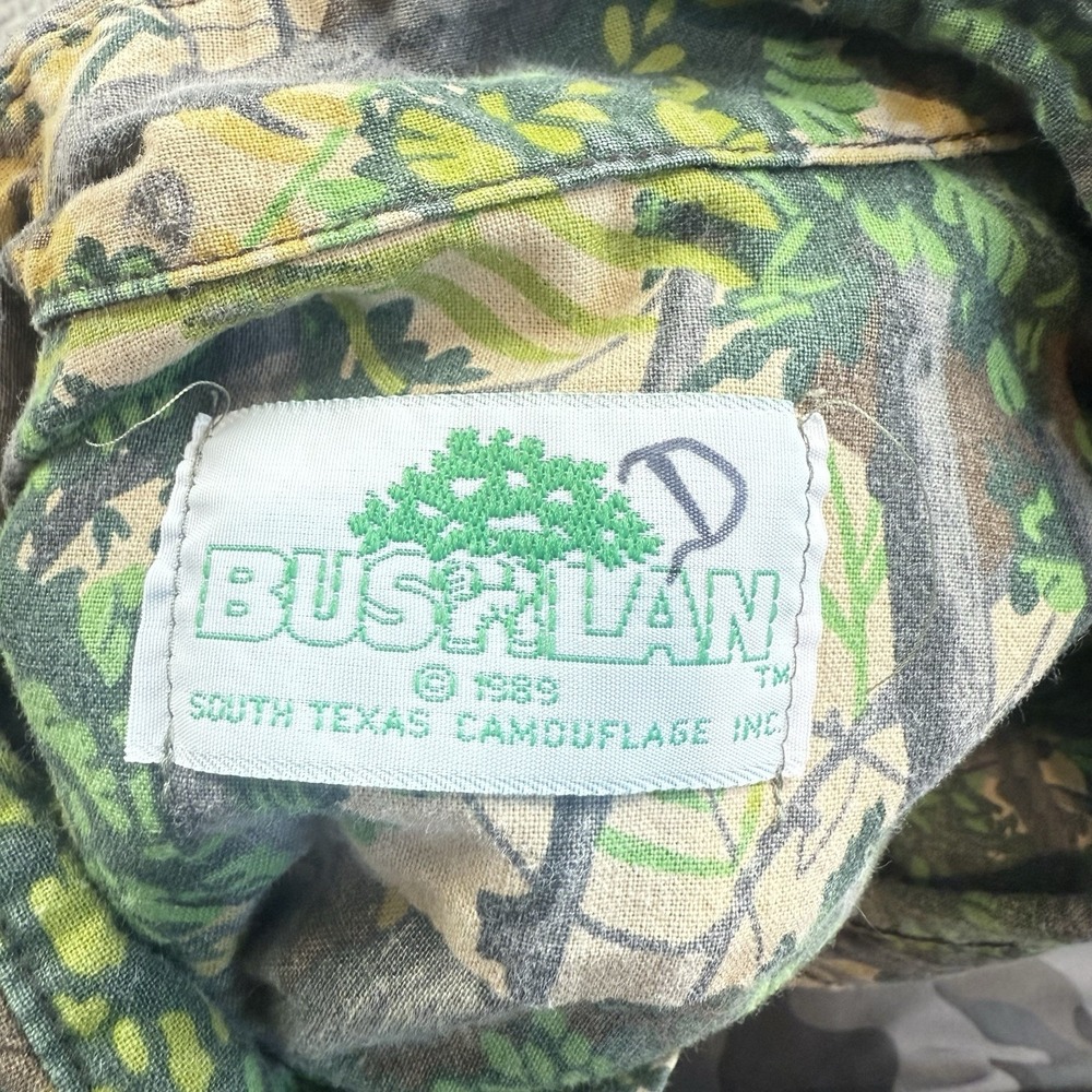 Vintage Bushlan Tree Camo Shirt Mens Medium Long Button Up USA Made 80s - Picture 5 of 8